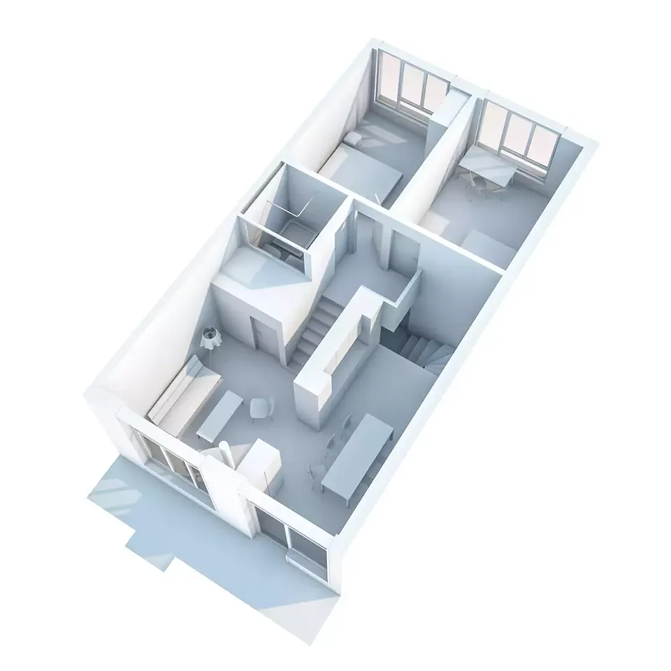 Axonométrie d’un duplex (concours)