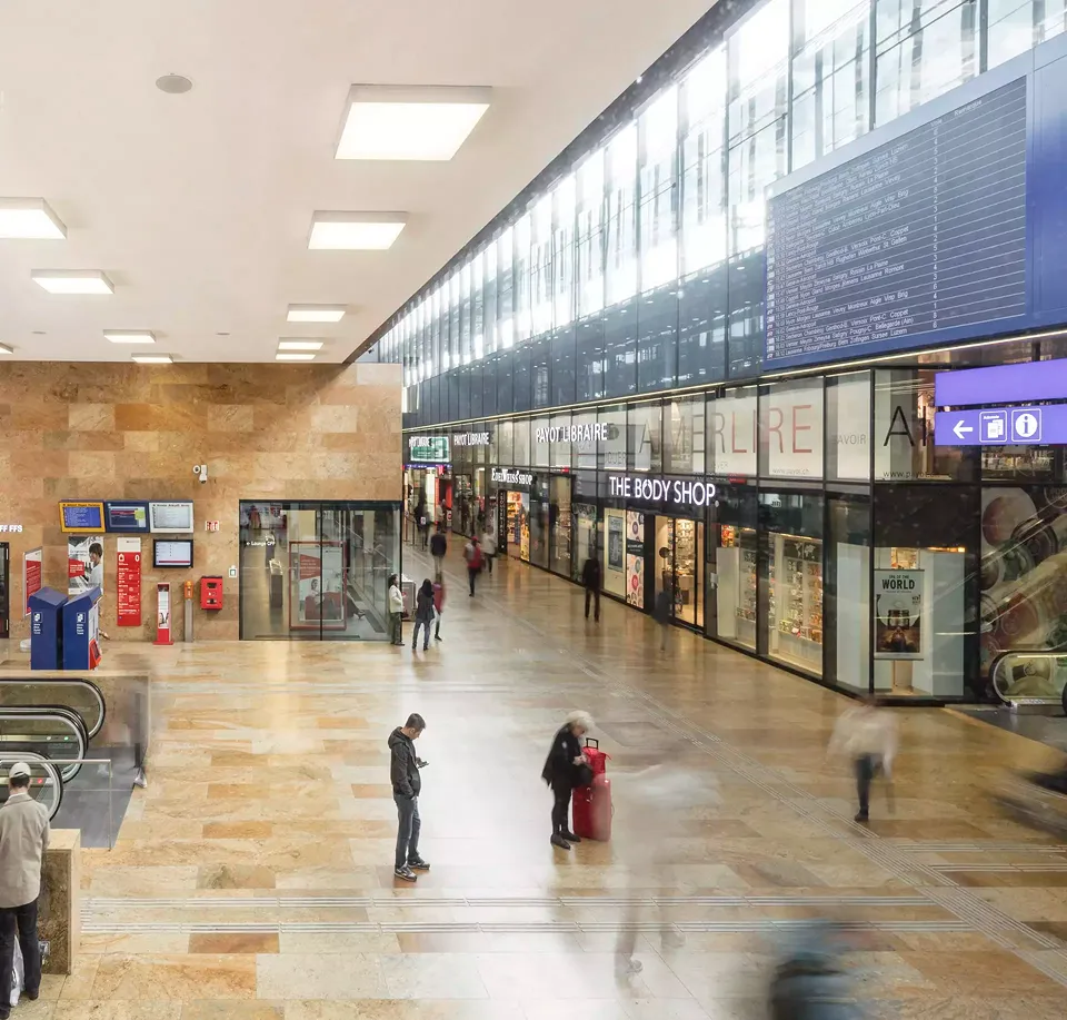 Mall vue sur les commerces