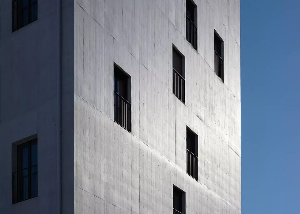 Façade en béton appartent