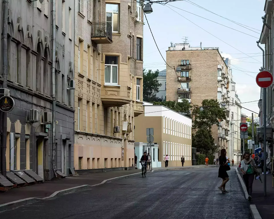 Ambassade de Moscou, façade bâtiment contemporain