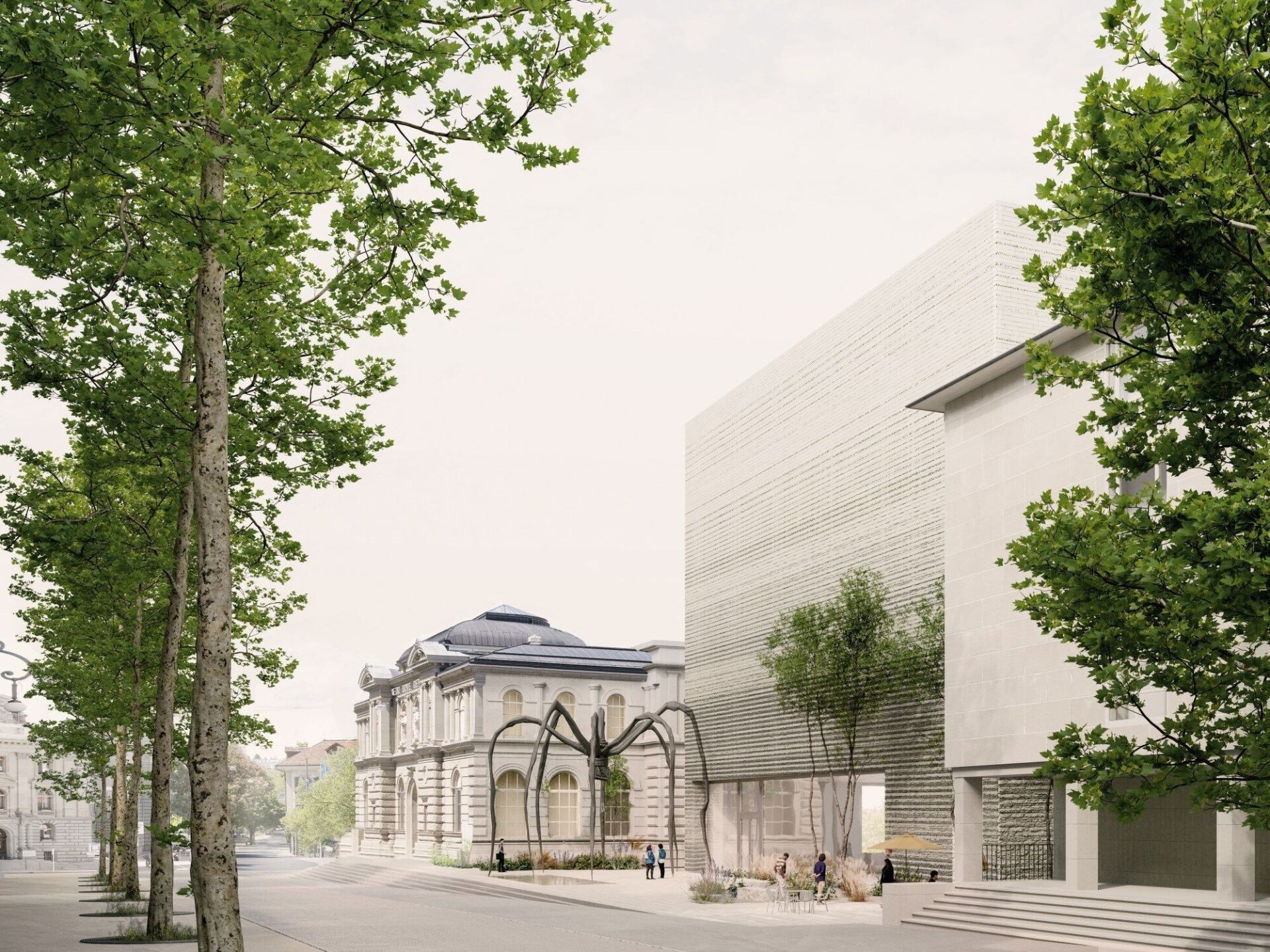 So soll die neue Erweiterung, die den Atelier-5-Bau ersetzt, aussehen. | Visualisierung: Schmidlin Architekten So soll die neue Erweiterung, die den Atelier-5-Bau ersetzt, aussehen. | Visualisierung: Schmidlin Architekten