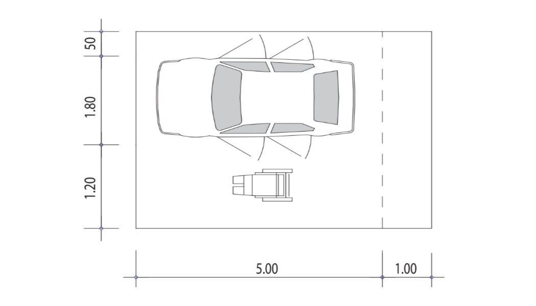 Dimensions d’une place de parc pour handicapés Dimensions d’une place de parc pour handicapés