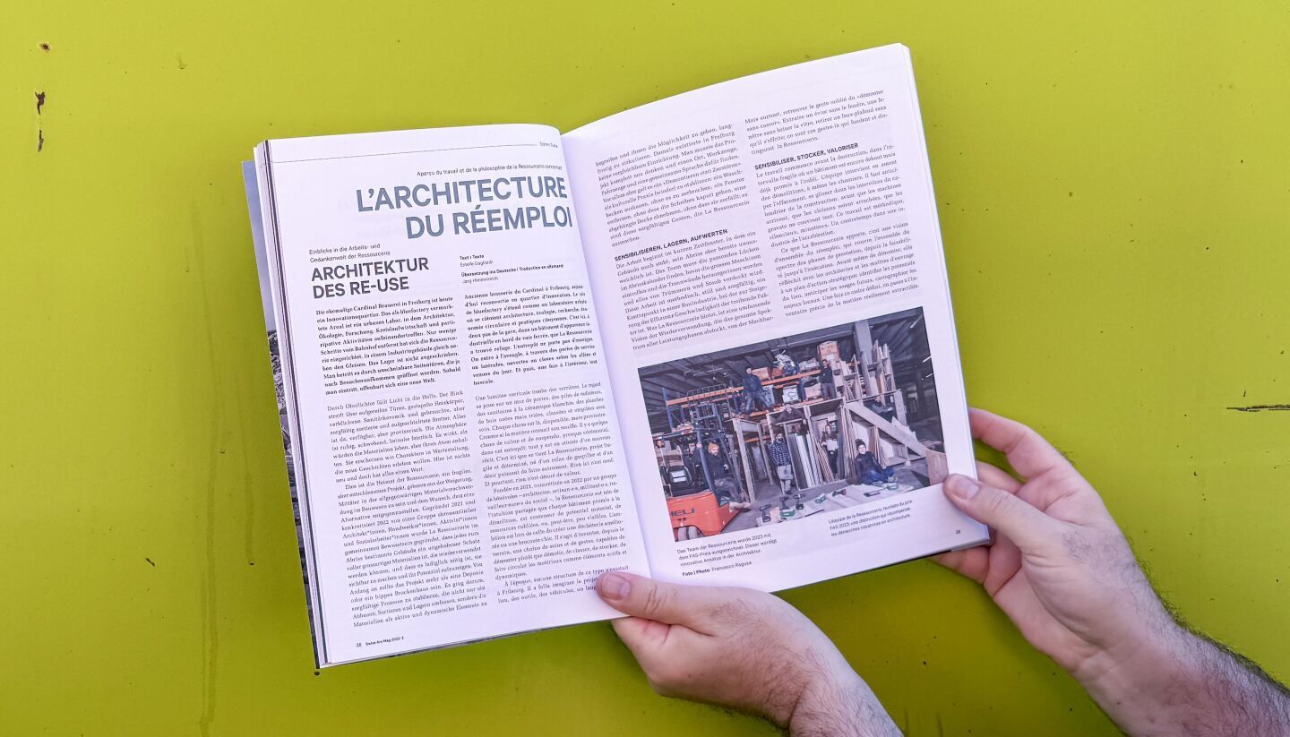 Aperçu du travail et de la philosophie de la Ressourcerie concernant l'architecture du réemploi