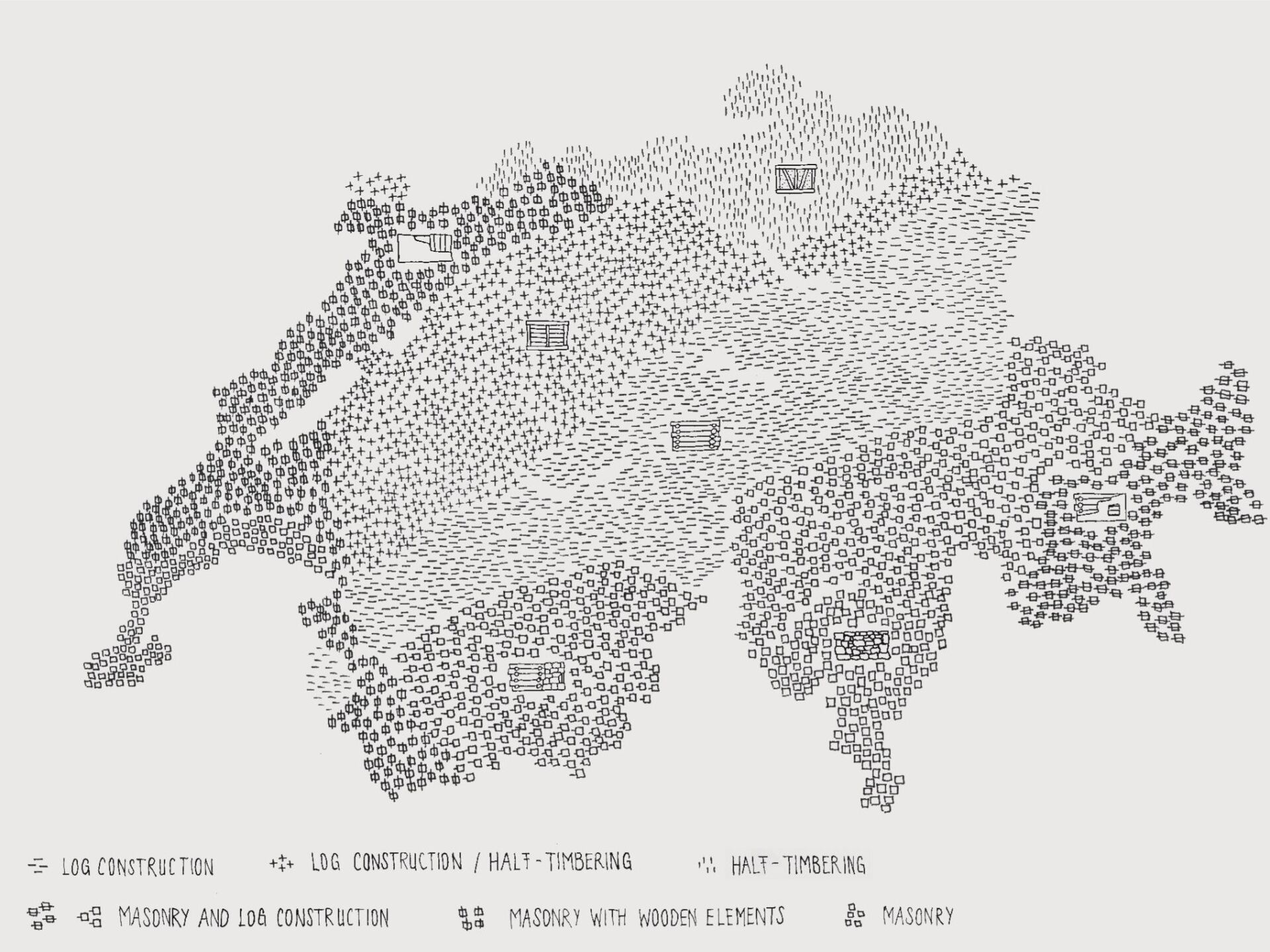 Carte des ressources et des méthodes de construction | Photo © gta Verlag Carte des ressources et des méthodes de construction | Photo © gta Verlag