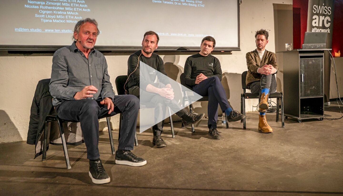 Die Referenten des Arc Afterworks in Zürich hielten ein Plädoyer für hybride Konstruktionen