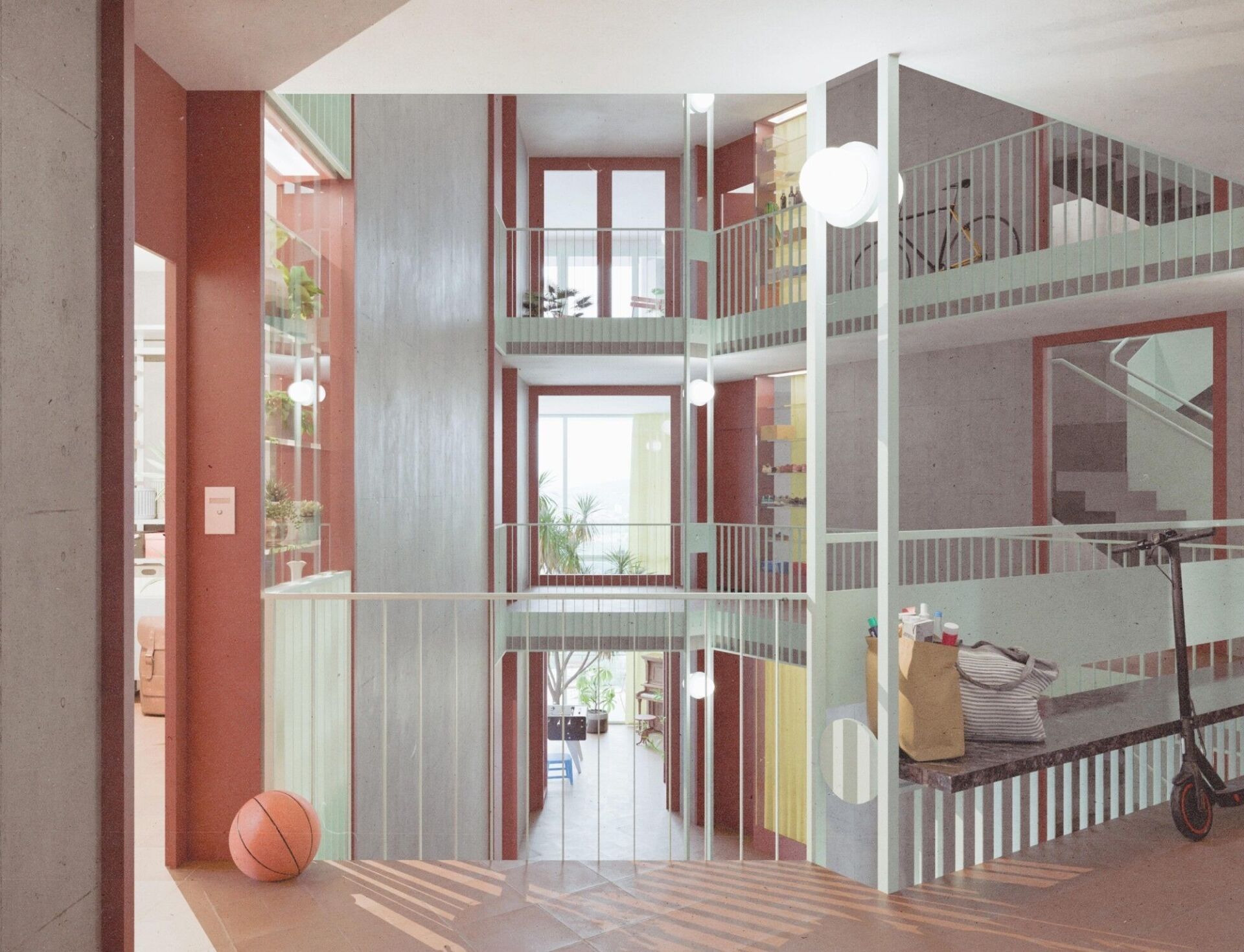 Intérieur de la tour d'habitation. | Visualisation © Studio DIA Intérieur de la tour d'habitation. | Visualisation © Studio DIA