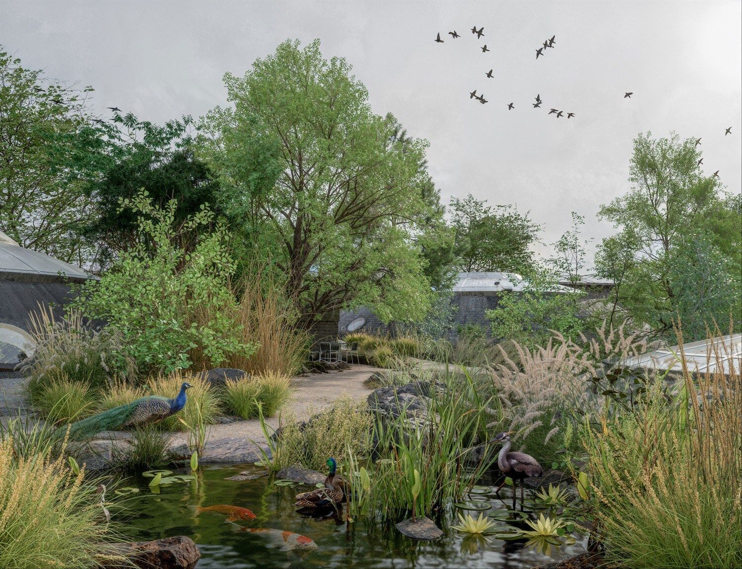Auf der Schutzmatte soll eine afrikanische Savanne und «ein Stück Meeresküste» Platz finden. | Visualisierung: Zoo Basel Auf der Schutzmatte soll eine afrikanische Savanne und «ein Stück Meeresküste» Platz finden. | Visualisierung: Zoo Basel