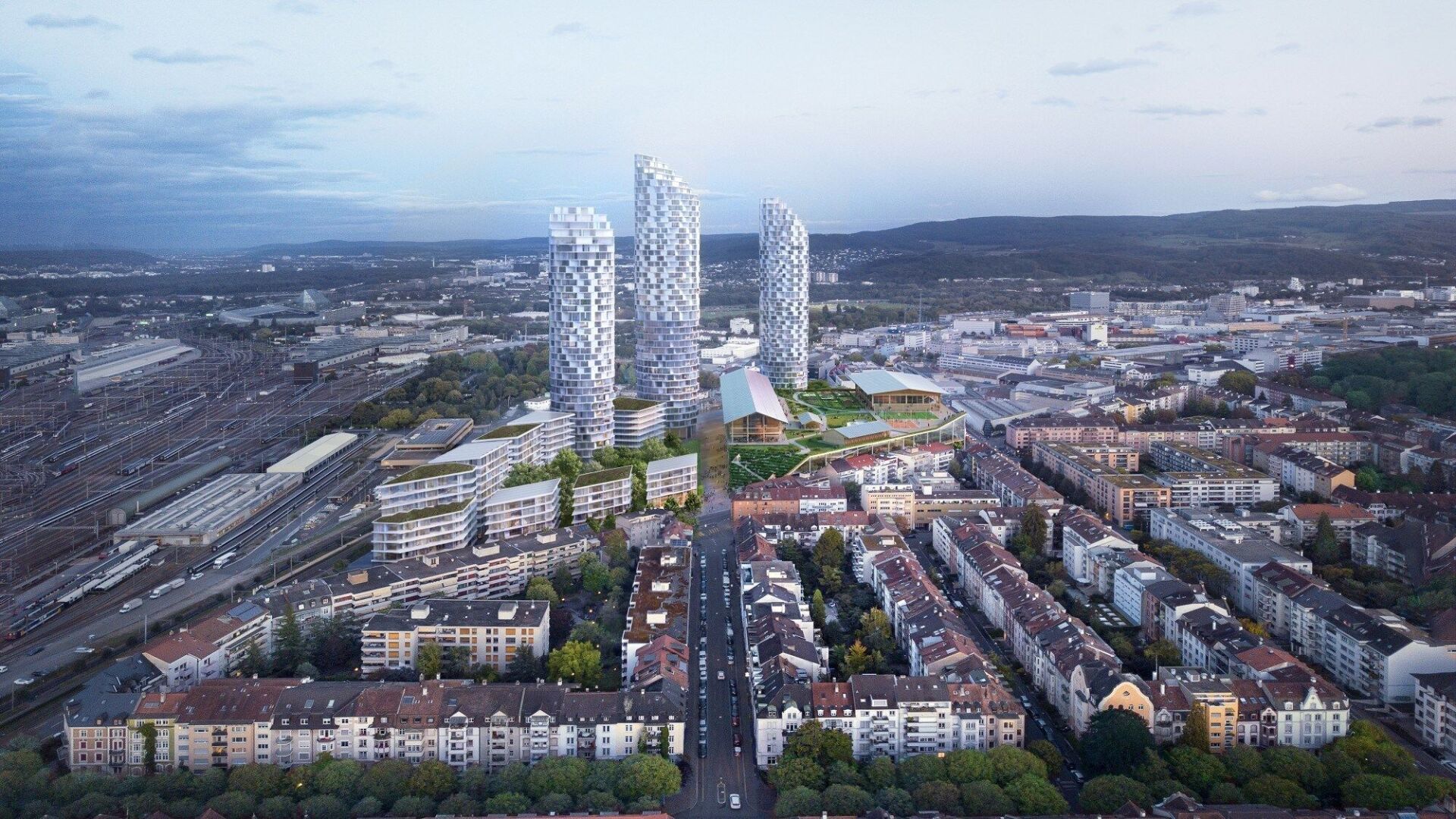 Dreispitz Nord schliesst direkt an das benachbarte Gundeli an. | Visualisierung: Herzog & de Meuron Dreispitz Nord schliesst direkt an das benachbarte Gundeli an. | Visualisierung: Herzog & de Meuron