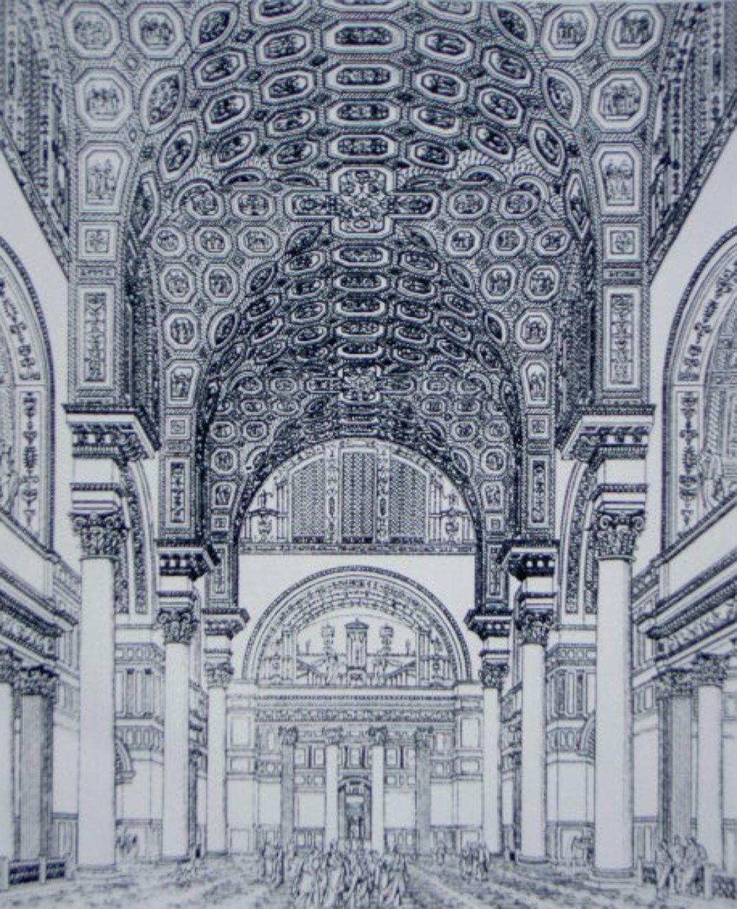 Thermes de Caracalla, dessin du frigidarium (bain froid), de 1899 Thermes de Caracalla, dessin du frigidarium (bain froid), de 1899