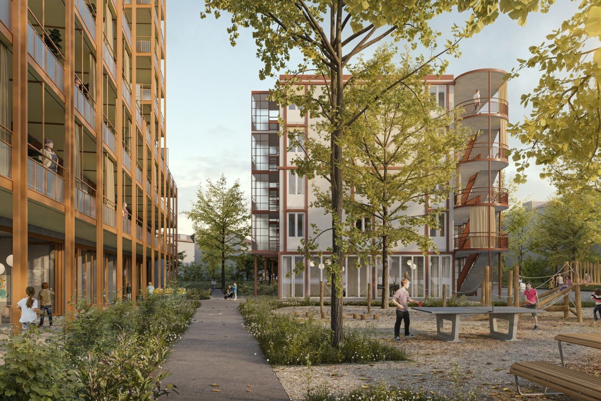 Ältere Menschen und Familien sollen hier Tür an Tür wohnen. | Visualisierung ©: Enzmann Fischer Partner AG und Archipel Ältere Menschen und Familien sollen hier Tür an Tür wohnen. | Visualisierung ©: Enzmann Fischer Partner AG und Archipel