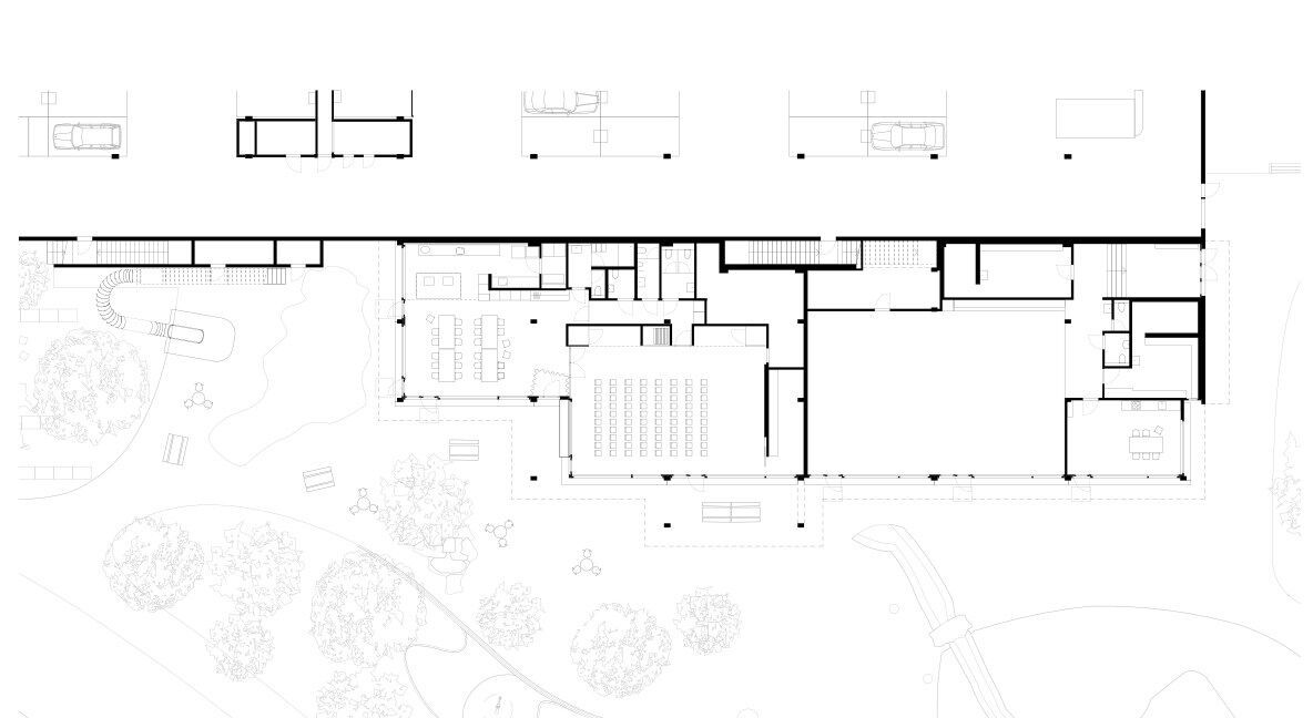 Die Telli-Siedlung fungiert als Bindeglied zwischen dem Siedlungsraum von Aarau zur Auenlandschaft der Aare. Vom gleichnamigen Einkaufszentrum gelangt man durch einen Park zum Wald am Ufer. | Plan: Meili, Peter & Partner Architekten Die Telli-Siedlung fungiert als Bindeglied zwischen dem Siedlungsraum von Aarau zur Auenlandschaft der Aare. Vom gleichnamigen Einkaufszentrum gelangt man durch einen Park zum Wald am Ufer. | Plan: Meili, Peter & Partner Architekten