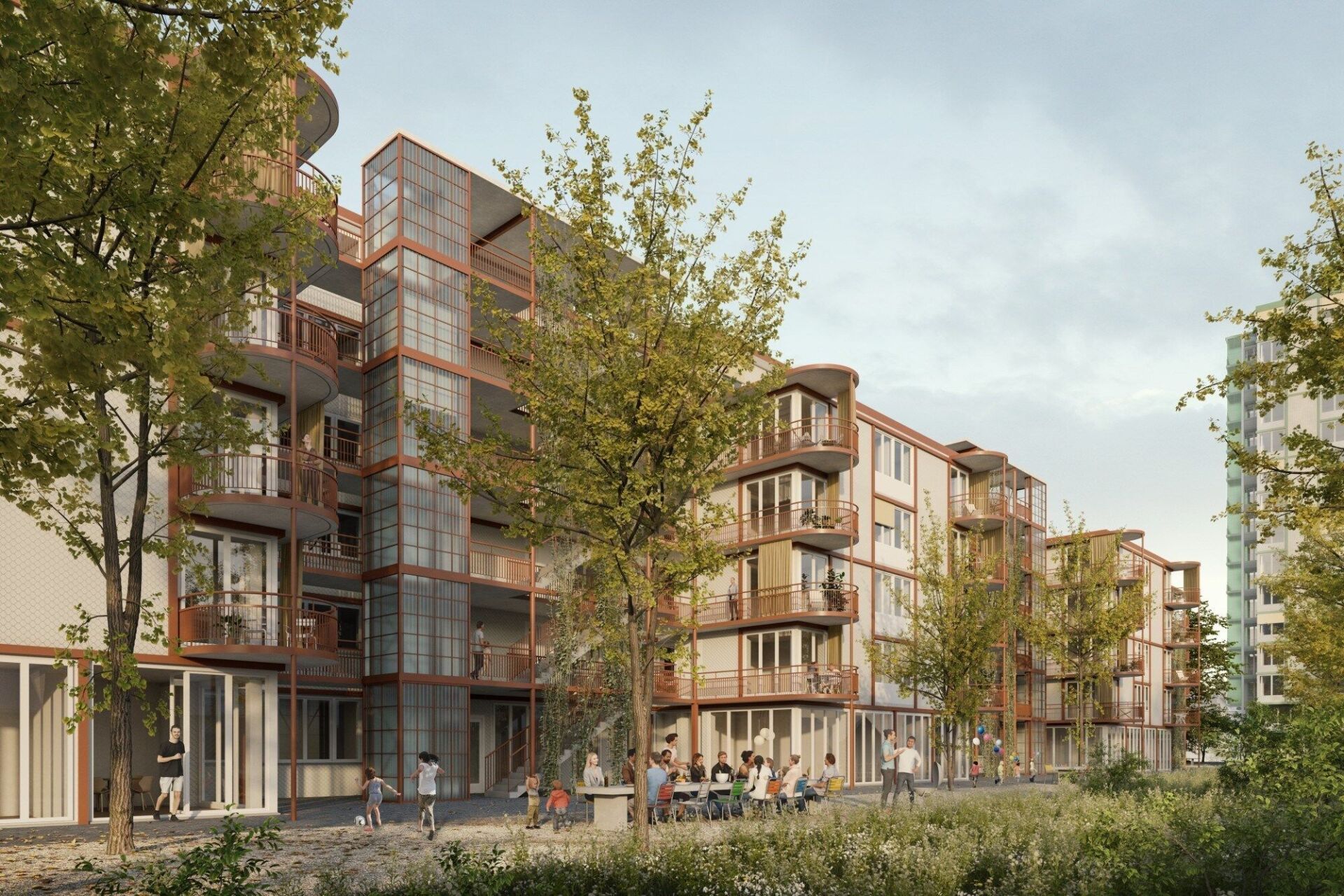 Das Projekt bietet öffentliche Freiräume. Visualisierung Architekturprojekt «Yes, we're open!» von Enzmann Fischer Partner Architekt*innen, Skala Landschaft Stadt Raum Landschaftsarchitekt*innen und Archipel aus Zürich. | Visualisierung ©: Enzmann Fischer Partner AG und Archipel Das Projekt bietet öffentliche Freiräume. Visualisierung Architekturprojekt «Yes, we're open!» von Enzmann Fischer Partner Architekt*innen, Skala Landschaft Stadt Raum Landschaftsarchitekt*innen und Archipel aus Zürich. | Visualisierung ©: Enzmann Fischer Partner AG und Archipel