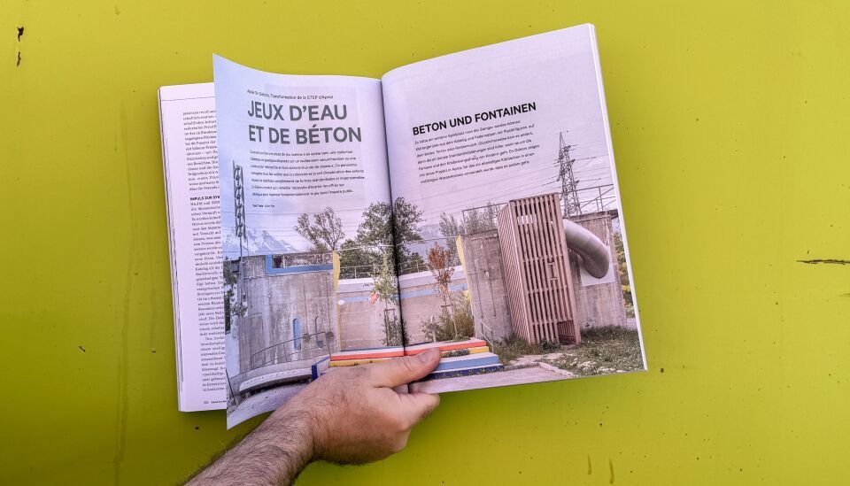 Jeux d’eau et de béton – En-Dehors transforme une station d'épuration à Aproz en terrain de jeu Jeux d’eau et de béton – En-Dehors transforme une station d'épuration à Aproz en terrain de jeu