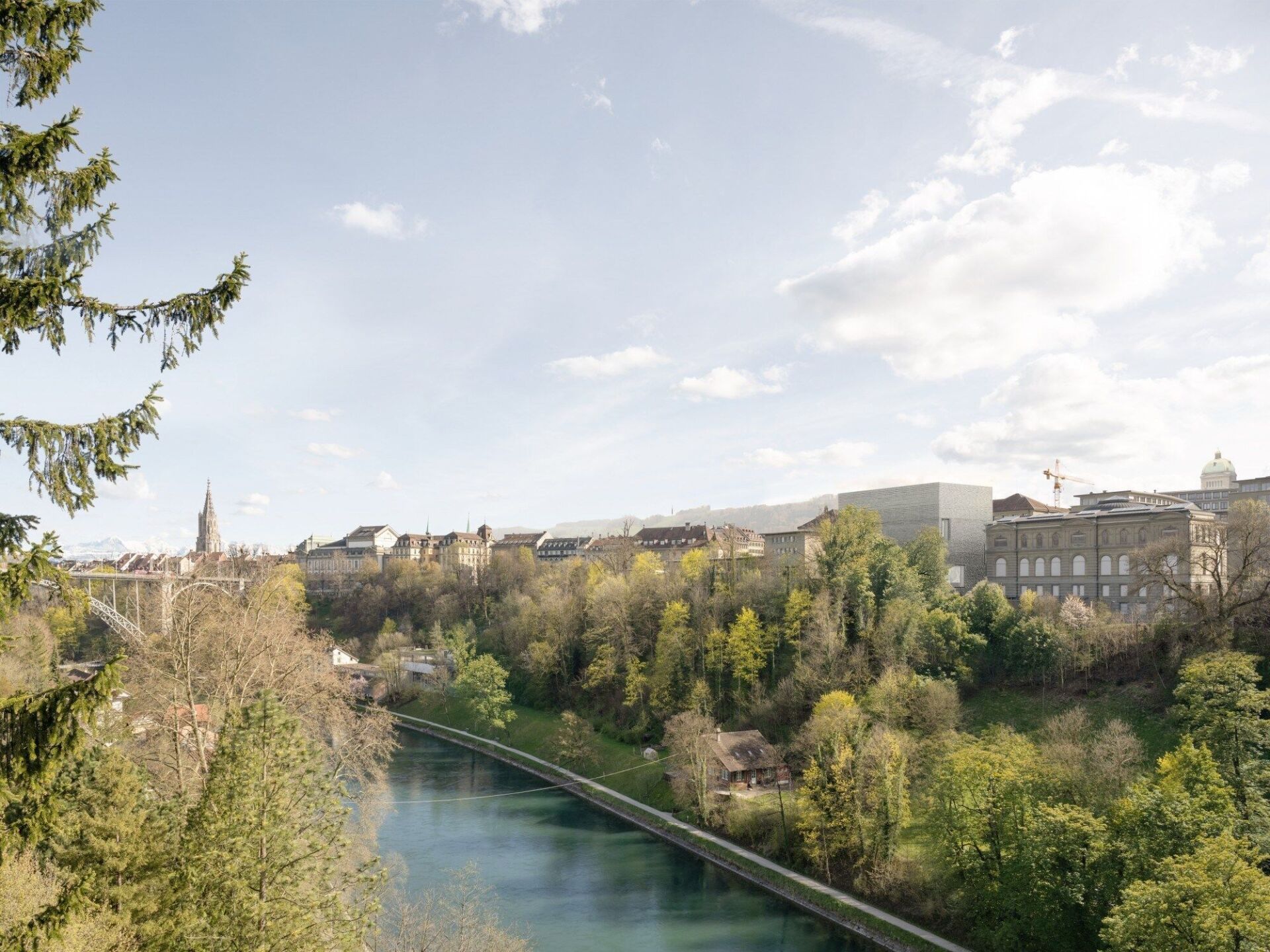 Blick von der Lorrainebrücke | Visualisierung: Schmidlin Architekten Blick von der Lorrainebrücke | Visualisierung: Schmidlin Architekten