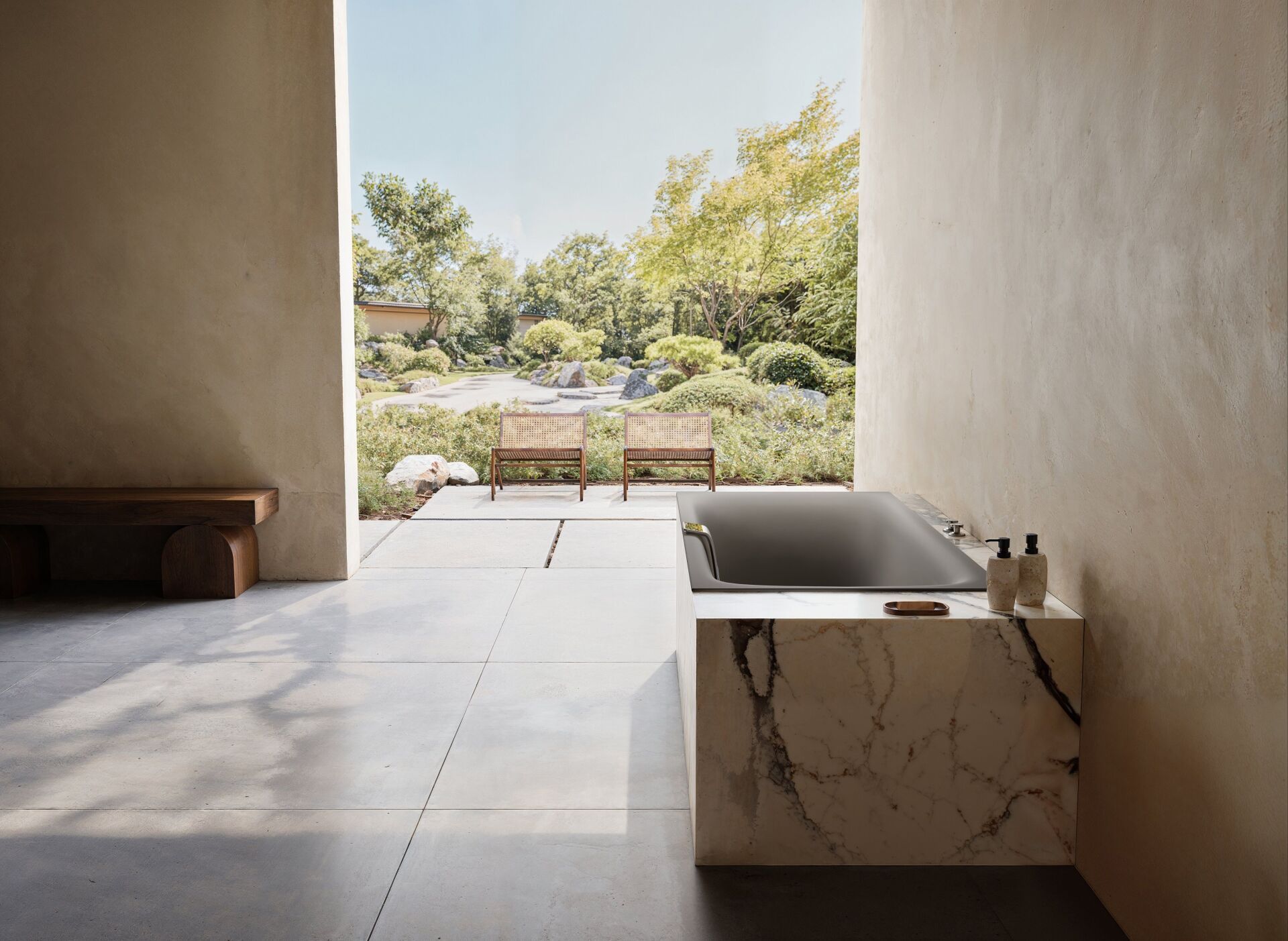 Kaldewei Badewanne Nuio Duo Zen in der Farbe WarmGrey. | Foto © Kaldewei Kaldewei Badewanne Nuio Duo Zen in der Farbe WarmGrey.