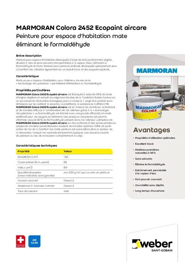 Brochure Marmoran Colora 2452 Ecopaint aircare