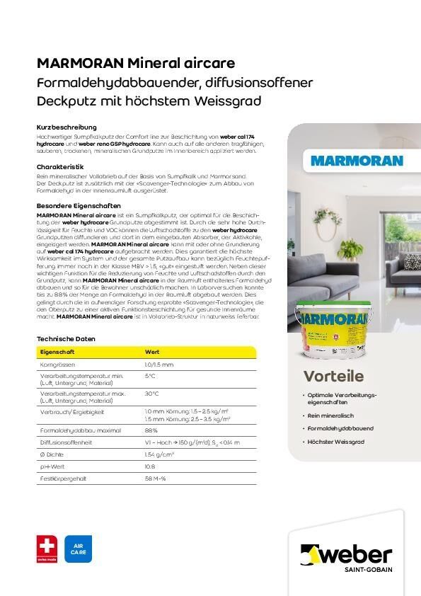 Datenblatt Marmoran Mineral aircare