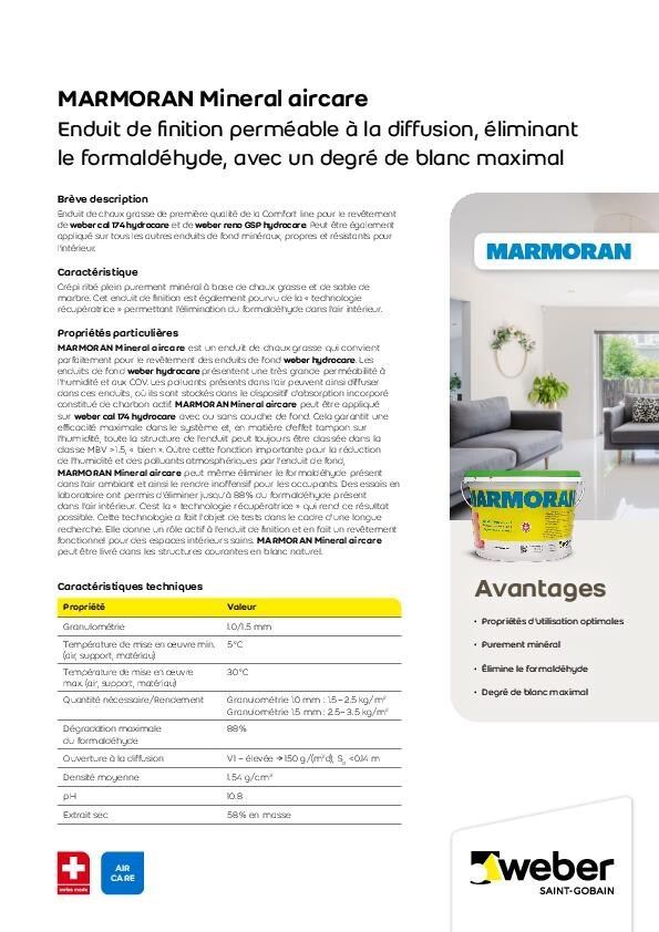 Brochure Marmoran Mineral aircare