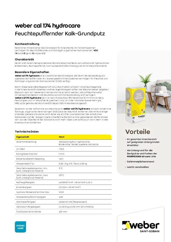 Datenblatt weber cal 174 hydrocare