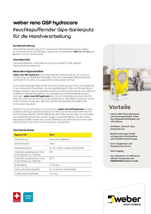 Datenblatt weber reno GSP hydrocare