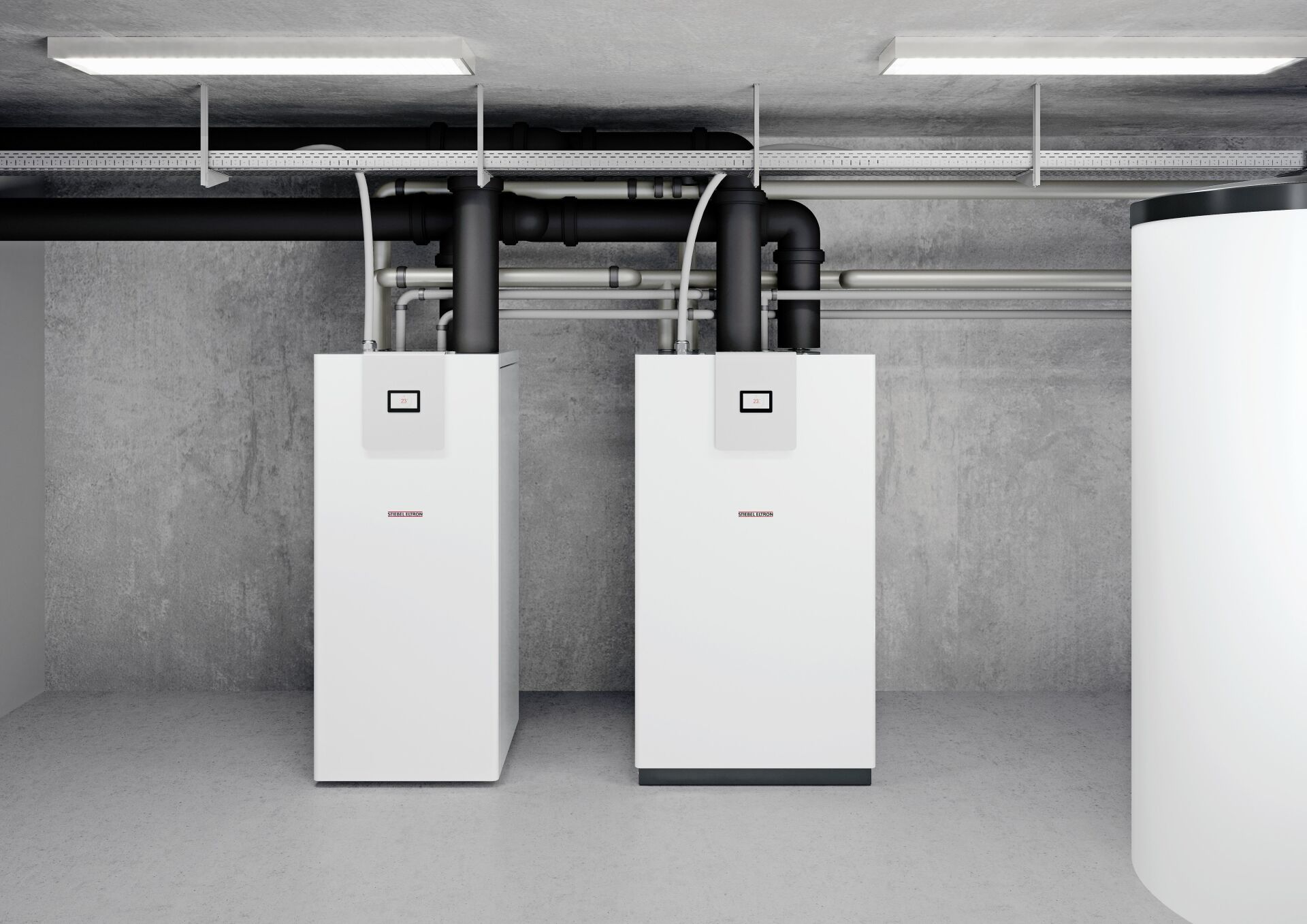 Geeignet für Wohnanlagen, Gewerbe- und Industriebauten: Die bis zu 16 Geräten kaskadierbaren Erdsonde-Wärmepumpen des Typs «WPE-I H Premium» sind mit Invertertechnologie ausgestattet, die laufend deren Betrieb optimiert. Erdsonde-Waermepumpe