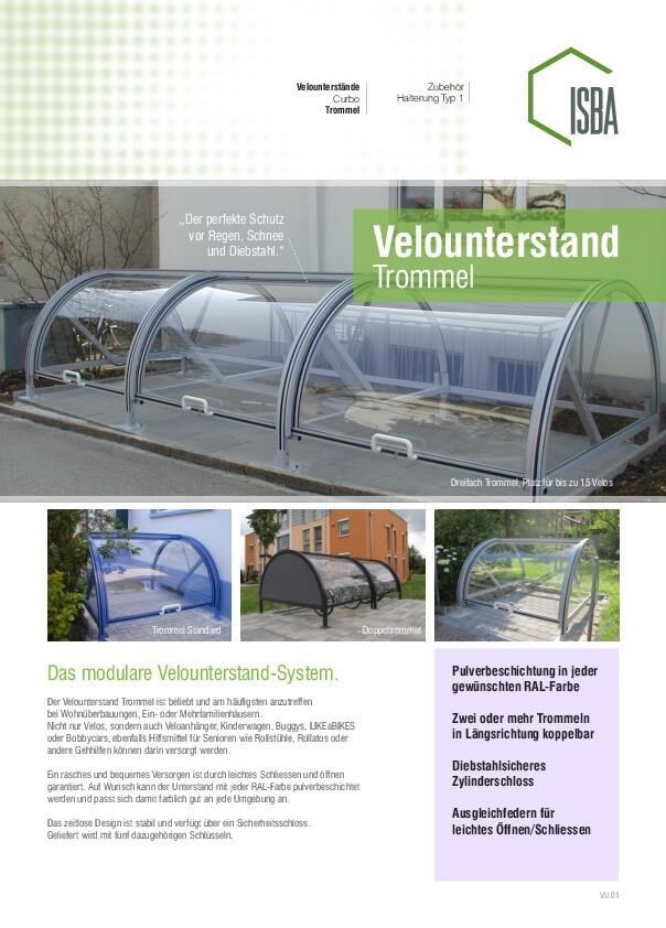 Broschüre Velounterstand Typ Trommel