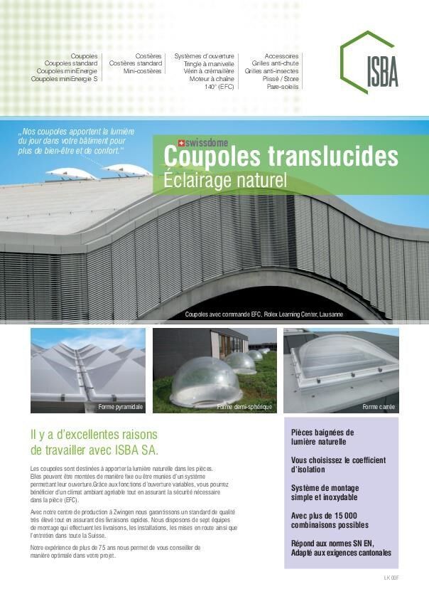 Brochure coupoles translucides