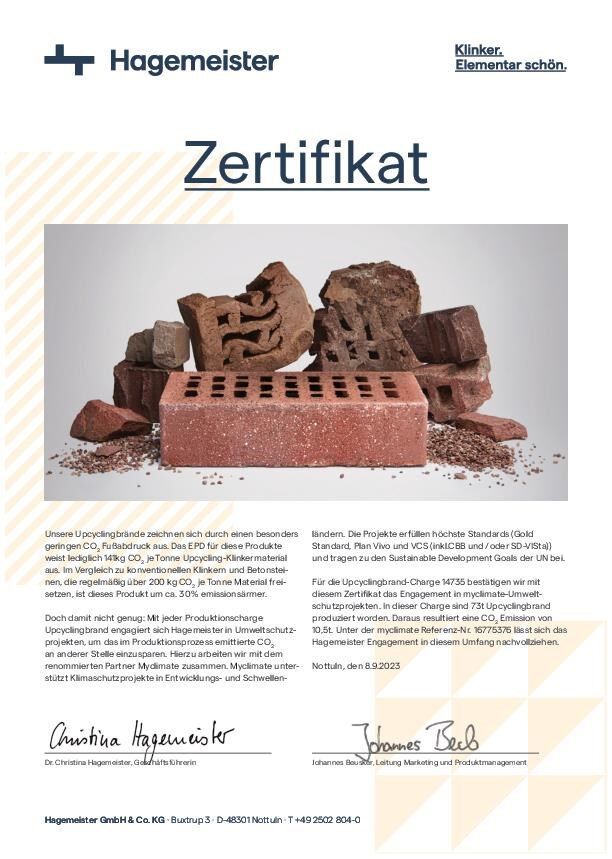 Zertifikat CO2 Kompensationen