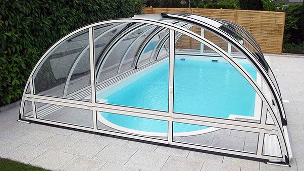 Voröka halbhohe Poolüberdachung, Centro AG Schwimmbadtechnik Voröka halbhohe Poolüberdachung, Centro AG Schwimmbadtechnik