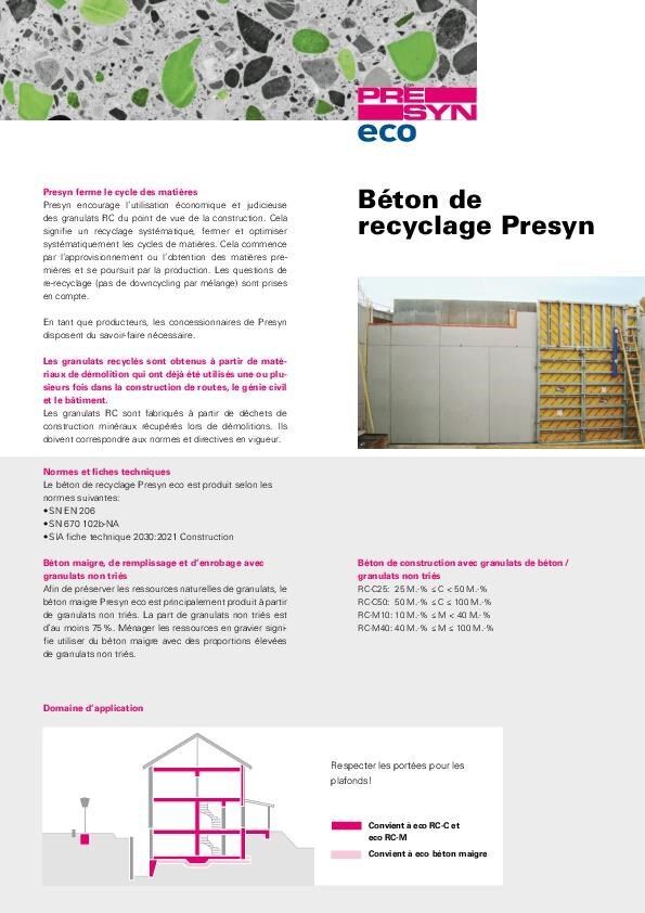 Prospectus «eco» Recyclingbeton