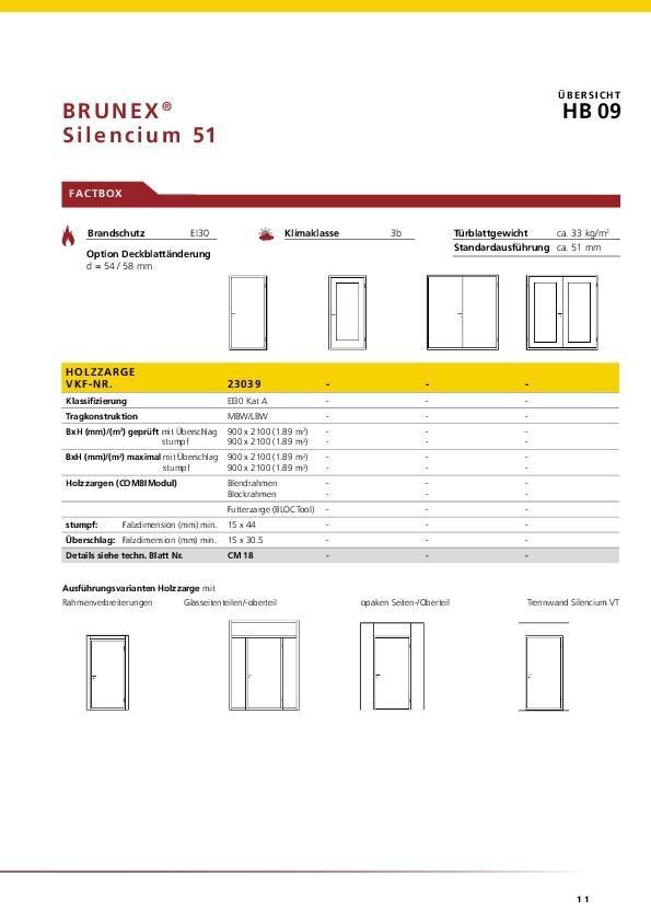 Technische Dtanen «Silencium 51» Holzzarge
