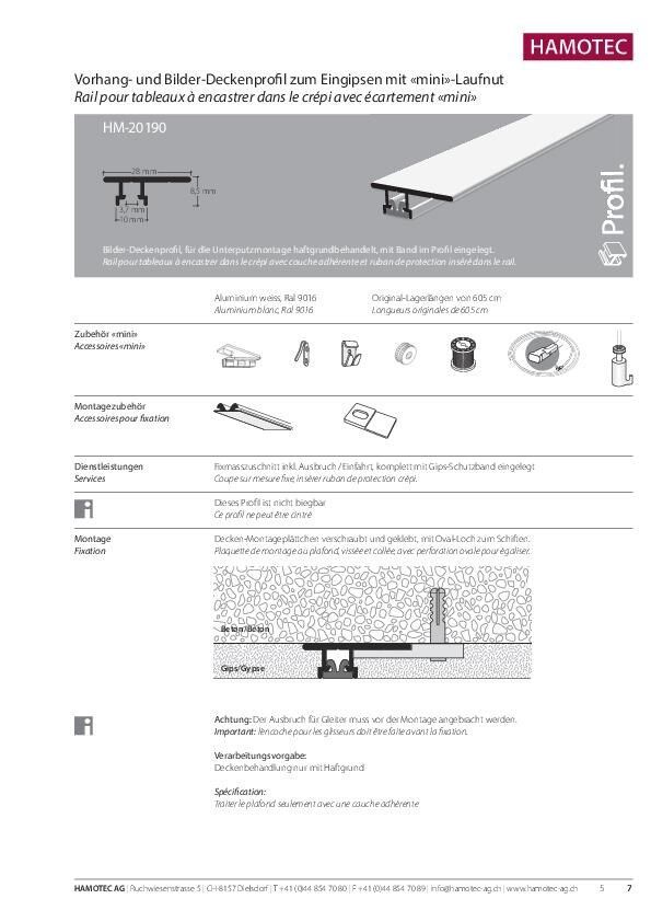 Vorhang- und Bilder-Deckenprofil HM-20190