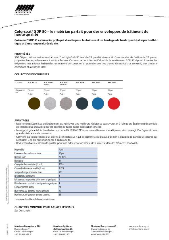 Fiche technique Colorcoat SDP 50