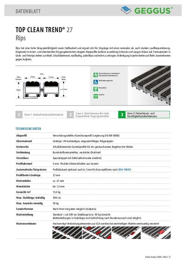 Datenblatt Top Clean TREND 27 Rips