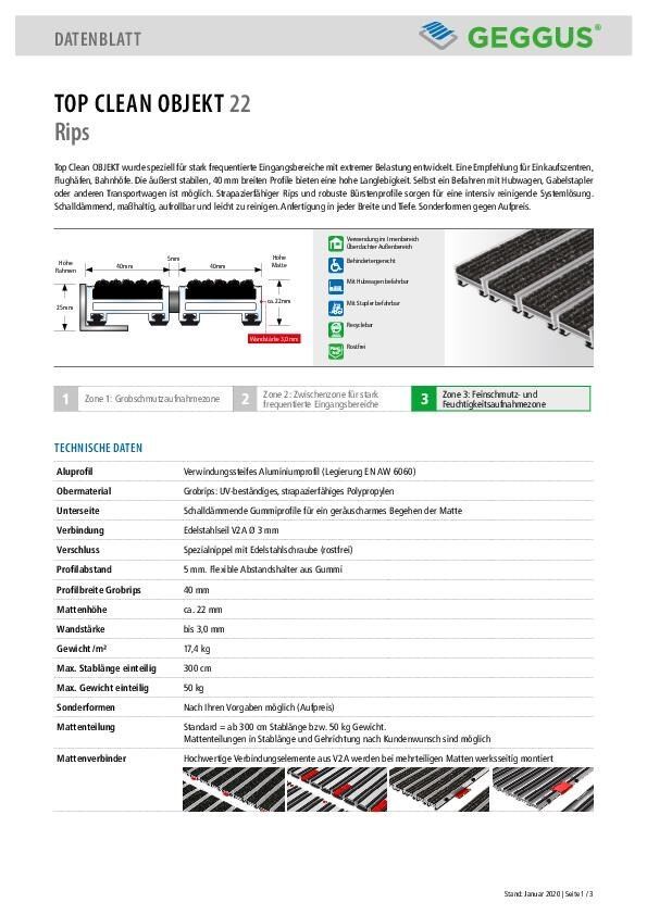 Datenblatt Top Clean OBJEKT 22 Rips