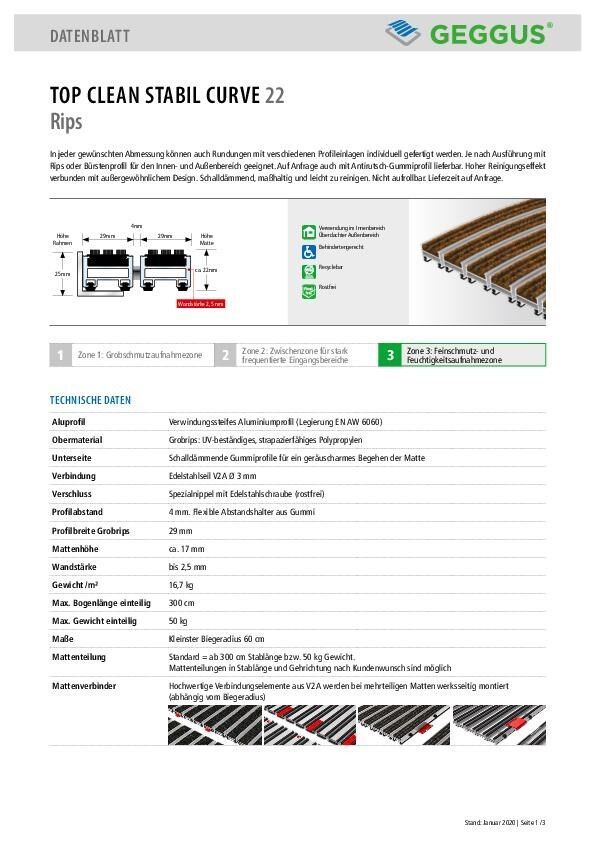 Datenblatt Top Clean STABIL 22 Curve Rips