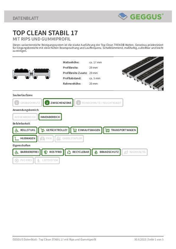 Datenblatt Top Clean Stabil 17