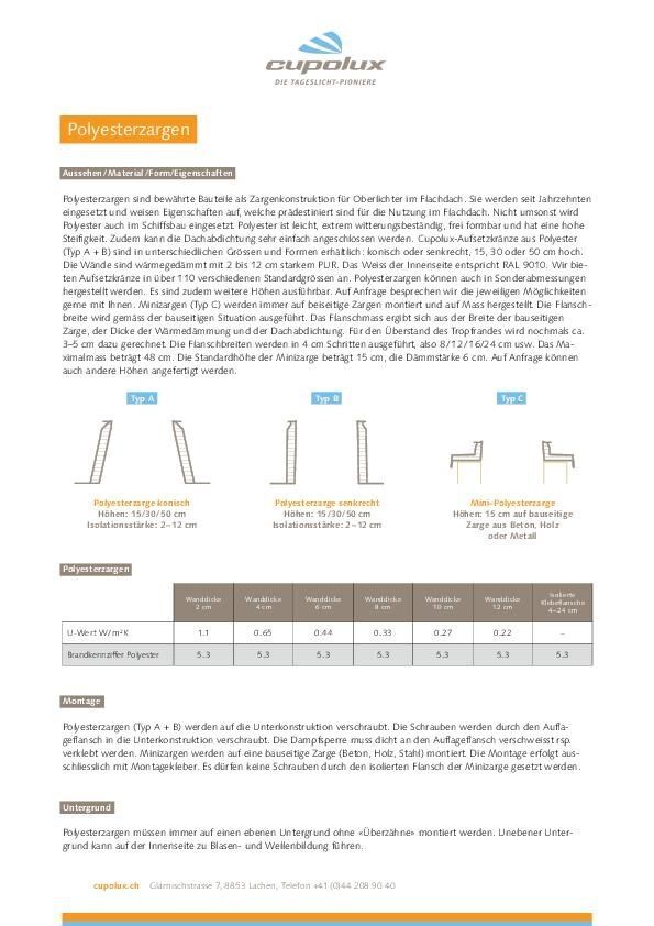 Factsheet Polyesterzargen