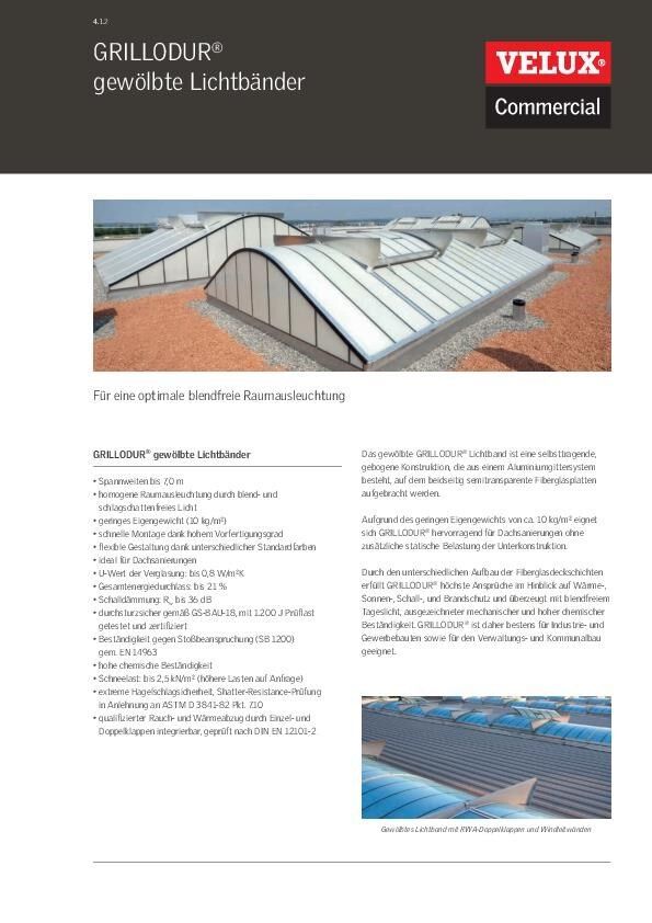 Datenblatt Grillodur gewölbte Llichtbänder