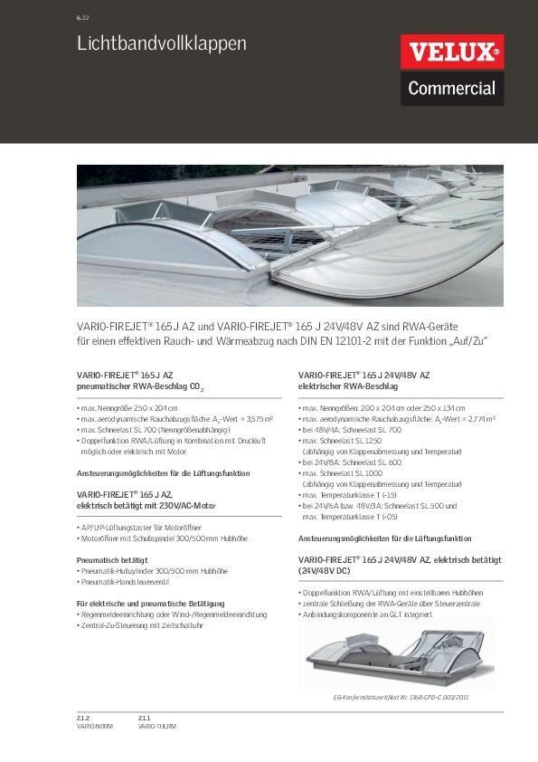 Datenblatt Lichtbandvollklappen