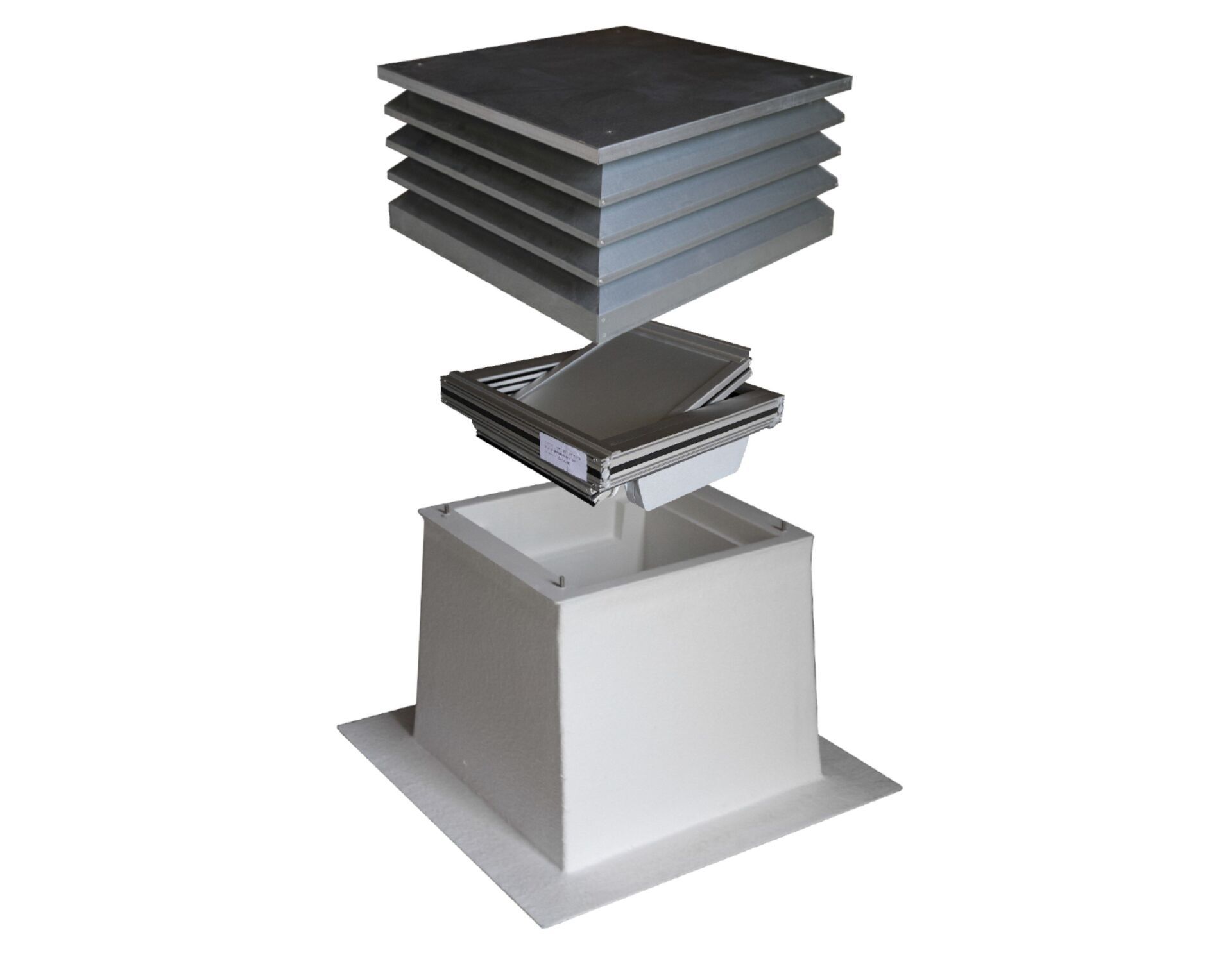 Liftschachtentlüftung Rodach «BlueKit Thermo Flap» | Abbildung: Tageslichttechniken Bewilux Rodach AG Liftschachtentlüftung Rodach «BlueKit Thermo Flap» | Abbildung: Tageslichttechniken Bewilux Rodach AG