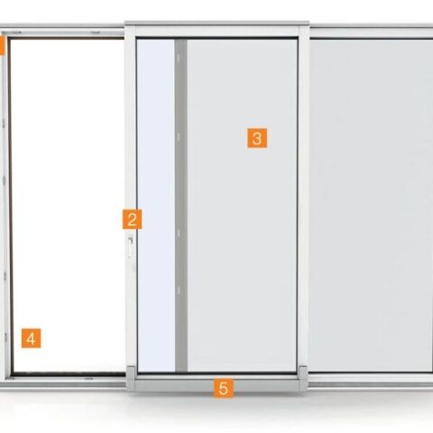 Parallelschiebetüren aus Kunststoff/Aluminium
