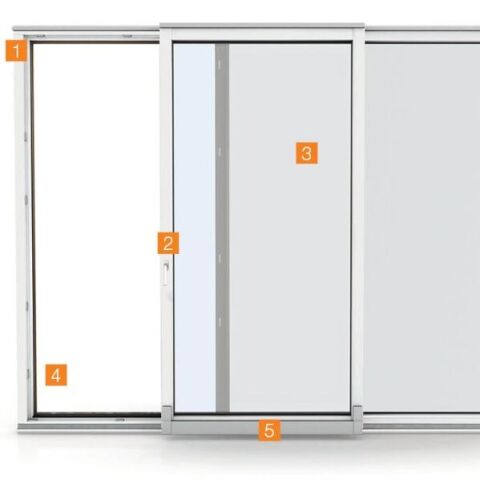 Portes coulissantes à translation bois et PVC/aluminium