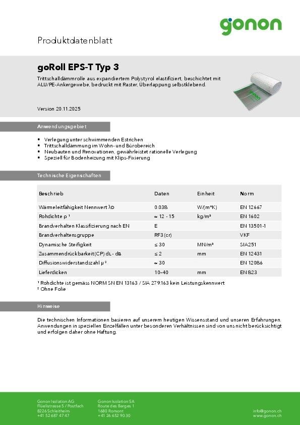 Produktdatenblatt goRoll EPS-T Typ 3