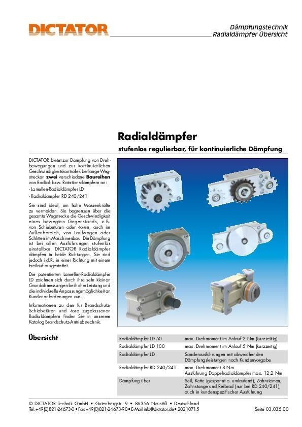 Übersicht Radialdämpfer