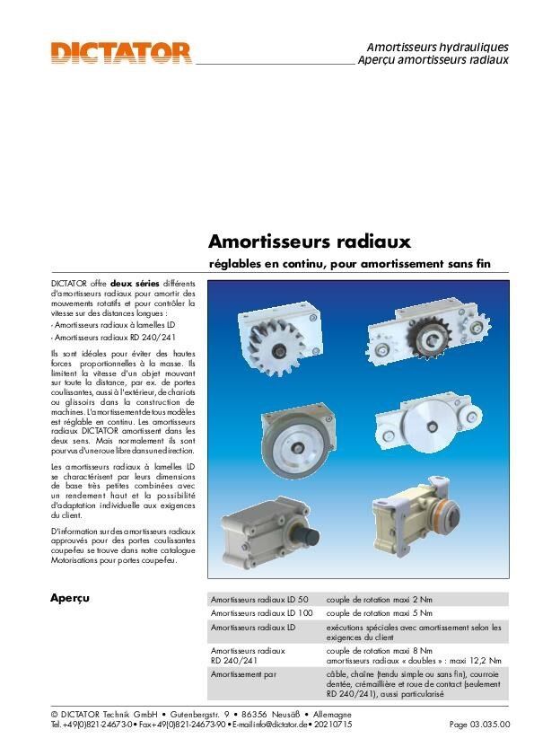 Aperçu des amortisseurs radiaux