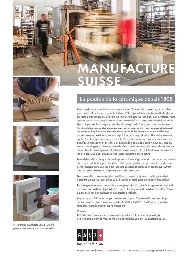 Fiche de projet Manufacture