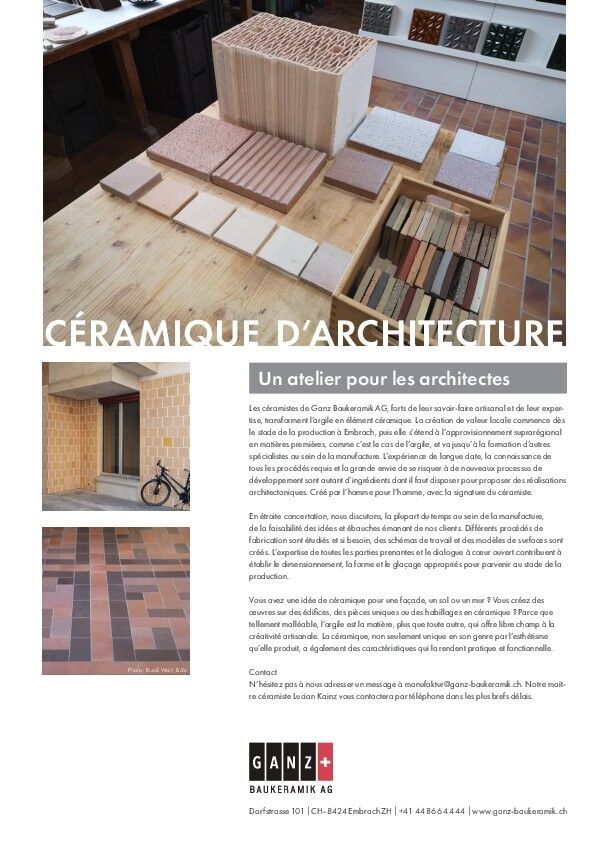 Fiche technique: Ceramique d'architecture