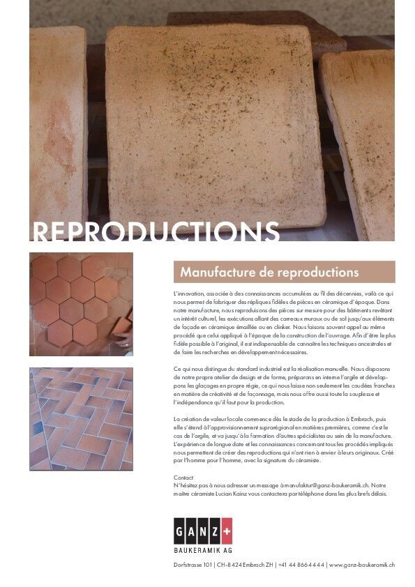 Fiche technique: Reproductions