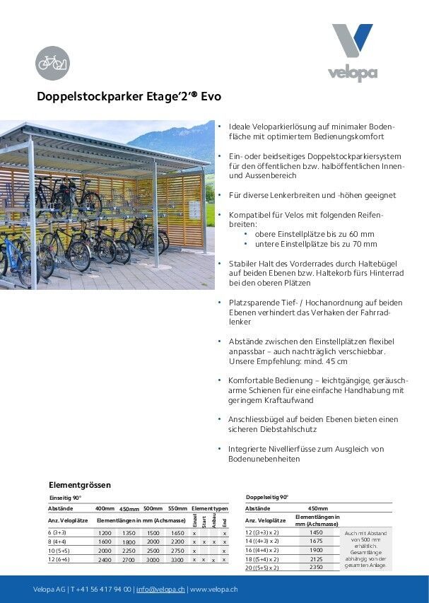 Produktdatenblatt Etage’2’ Evo